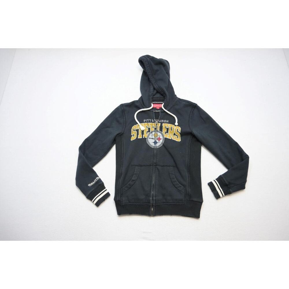 Mitchell & Ness Hoodie Pittsburgh Steelers NFL Full Zip Sweater Womens Sz Medium